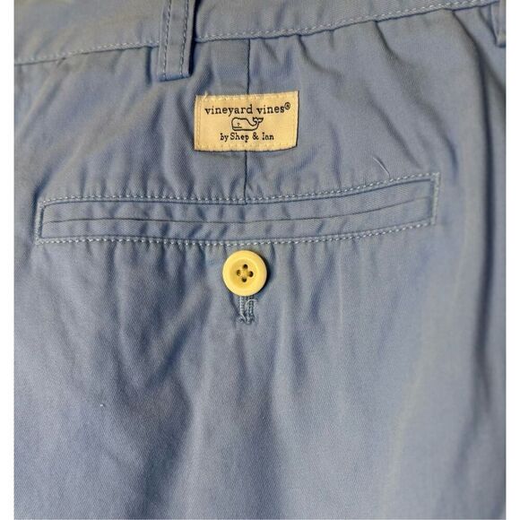 Vineyard Vines Men’s Club Shorts Lt. Blue Sz. 40 100% Cotton Flat Front - Picture 5 of 7